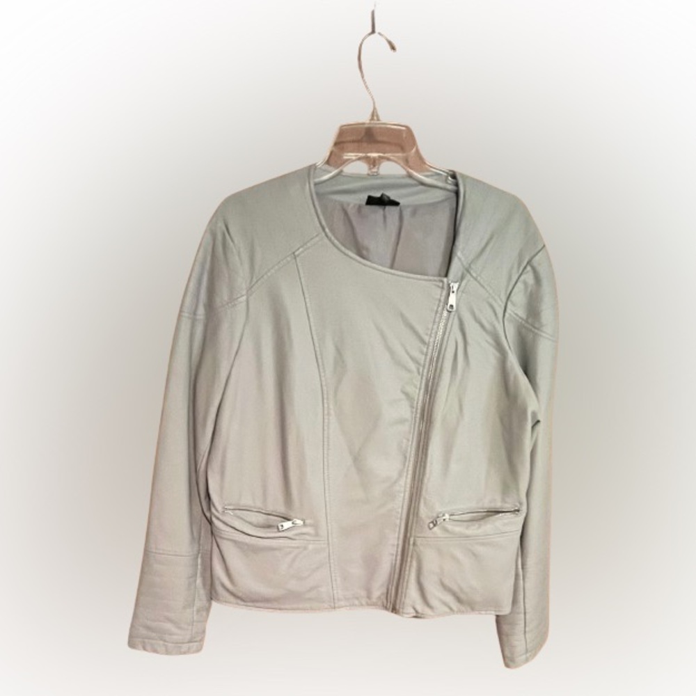 Faux leather gray women’s jacket